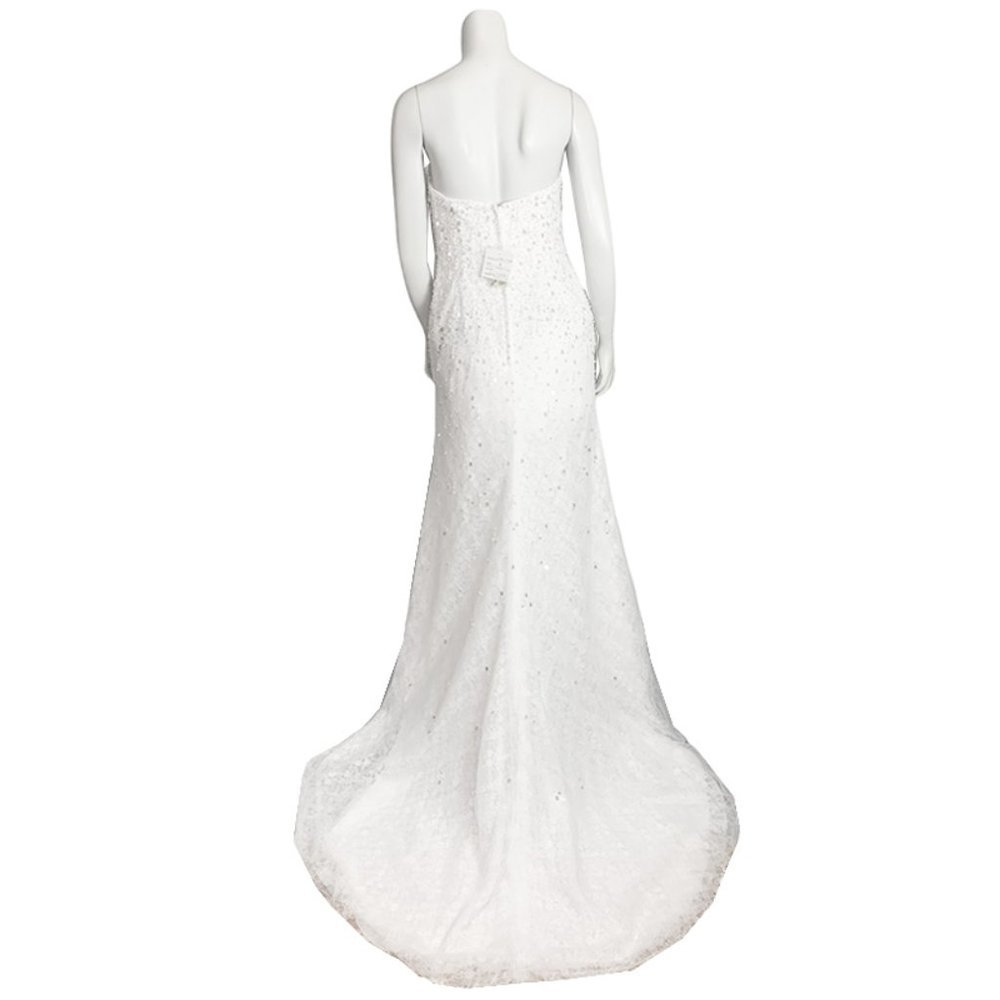 NWT GALINA SIGNATURE Strapless Mermaidcore Wedding Dress With Beaded Fri… - Picture 5 of 16